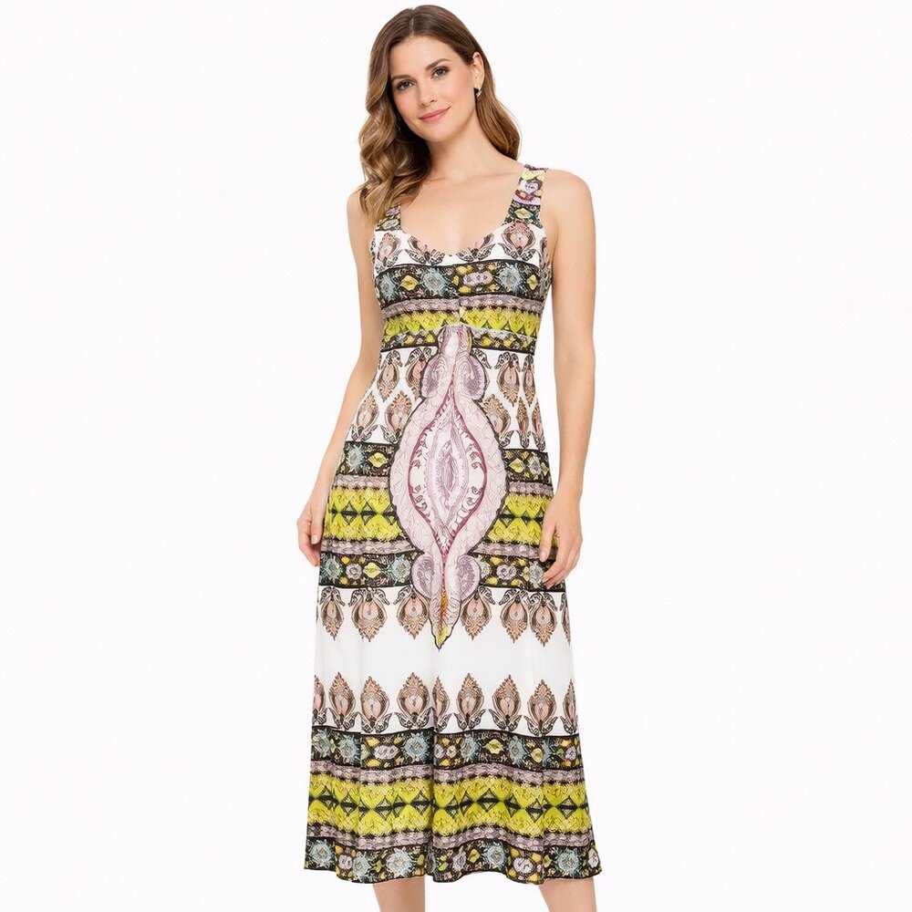 White Mark women's dress couture collection sleeveless summer Size: L